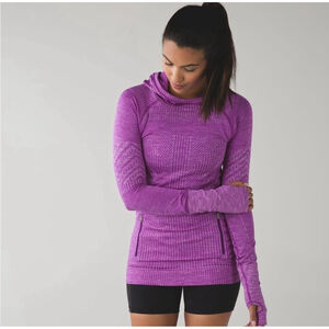 Lululemon Rest Less Hoodie Pullover Womens Size 4 Heathered Tender Violet